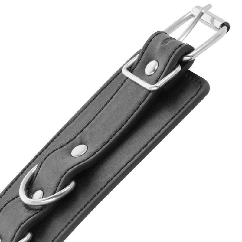 Darkness - Manette Alla Caviglia Regolabili In Pelle Nera - DARKNESS BONDAGE - Manette e Polsini | erosidea.com
