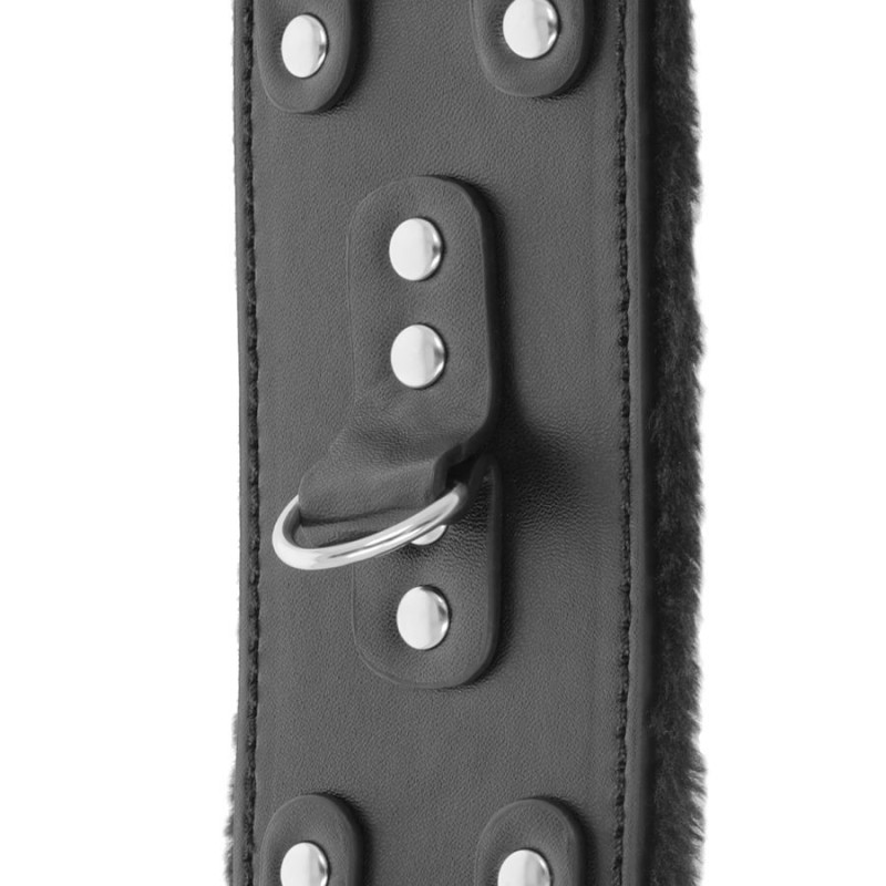 Darkness - Manette Nere Regolabili In Pelle Con Fodera - DARKNESS BONDAGE - Manette e Polsini | erosidea.com