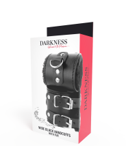 Darkness - Manette Nere Regolabili In Pelle Con Fodera - DARKNESS BONDAGE - Manette e Polsini | erosidea.com
