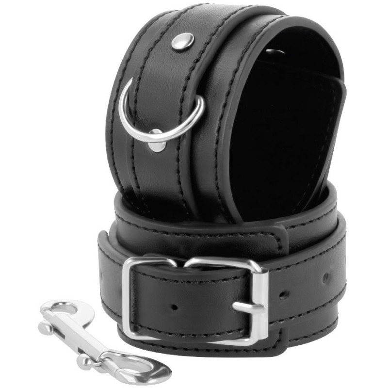 Darkness - Manette Nere Regolabili Con Doppio Nastro Di Rinforzo - DARKNESS BONDAGE - Manette e Polsini | erosidea.com