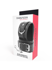 Darkness - Manette Nere Regolabili Con Doppio Nastro Di Rinforzo - DARKNESS BONDAGE - Manette e Polsini | erosidea.com