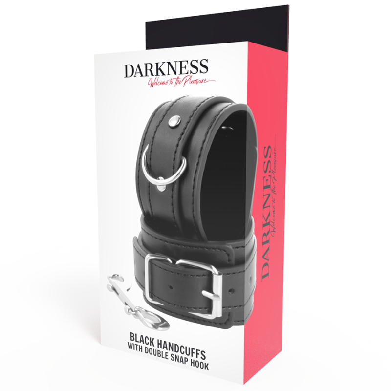 Darkness - Manette Nere Regolabili Con Doppio Nastro Di Rinforzo - DARKNESS BONDAGE - Manette e Polsini | erosidea.com