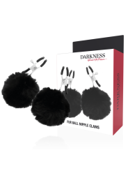 Darkness - Morsetti Per Capezzoli Con Pom Pom 1 - DARKNESS SENSATIONS - Pinzette Capezzoli | erosidea.com