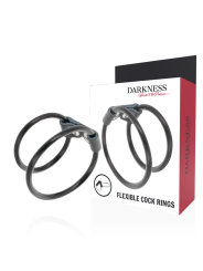 Darkness - Doppio Anello Per Pene Flessibile - DARKNESS SENSATIONS - Anelli Fallici | erosidea.com