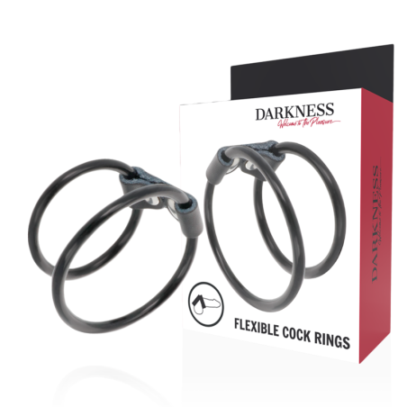 Darkness - Doppio Anello Per Pene Flessibile - DARKNESS SENSATIONS - Anelli Fallici | erosidea.com