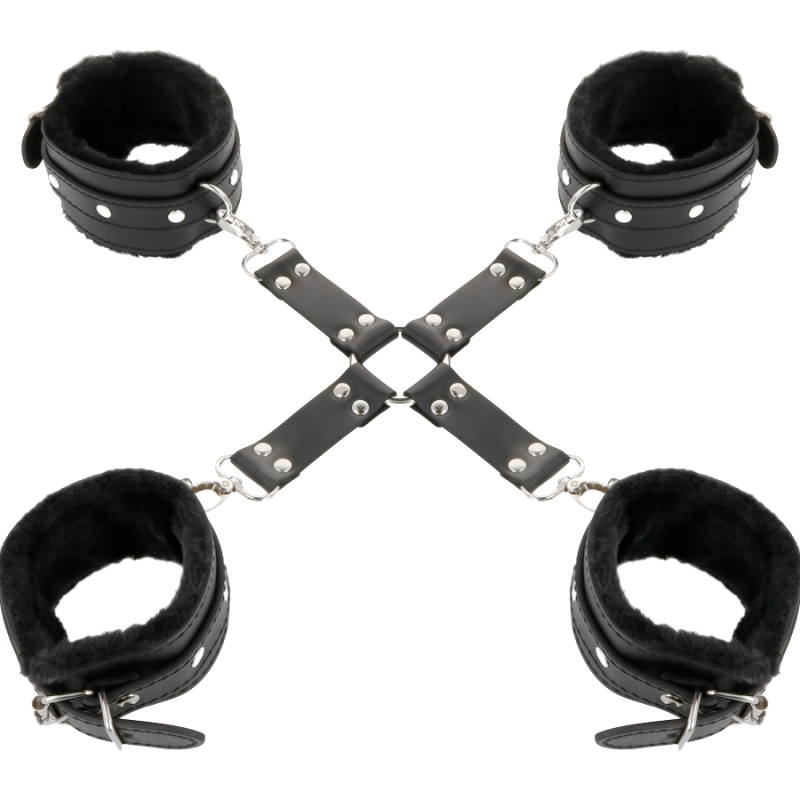Darkness - Manette In Pelle Per Piedi E Mani Nere - DARKNESS BONDAGE - Manette e Polsini | erosidea.com