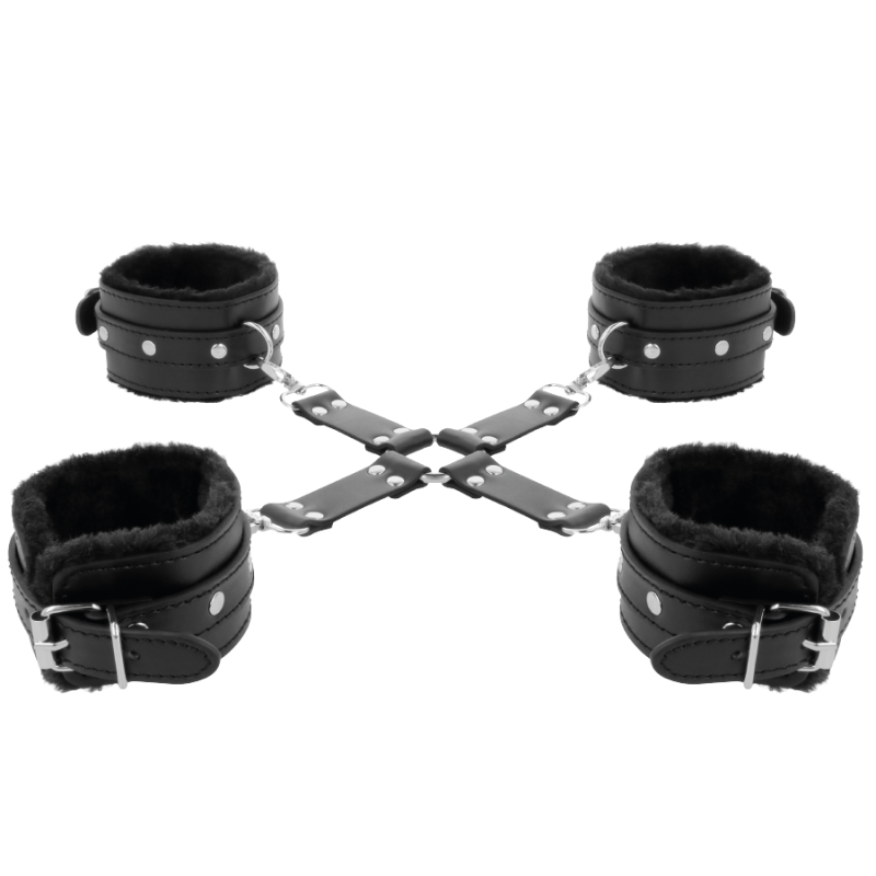 Darkness - Manette In Pelle Per Piedi E Mani Nere - DARKNESS BONDAGE - Manette e Polsini | erosidea.com