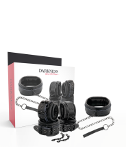 Darkness - Manette E Colletto In Pelle Nera - DARKNESS - Manette e Polsini | erosidea.com