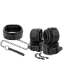 Darkness - Manette E Colletto In Pelle Nera - DARKNESS - Manette e Polsini | erosidea.com