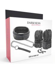 Darkness - Manette E Colletto In Pelle Nera - DARKNESS - Manette e Polsini | erosidea.com