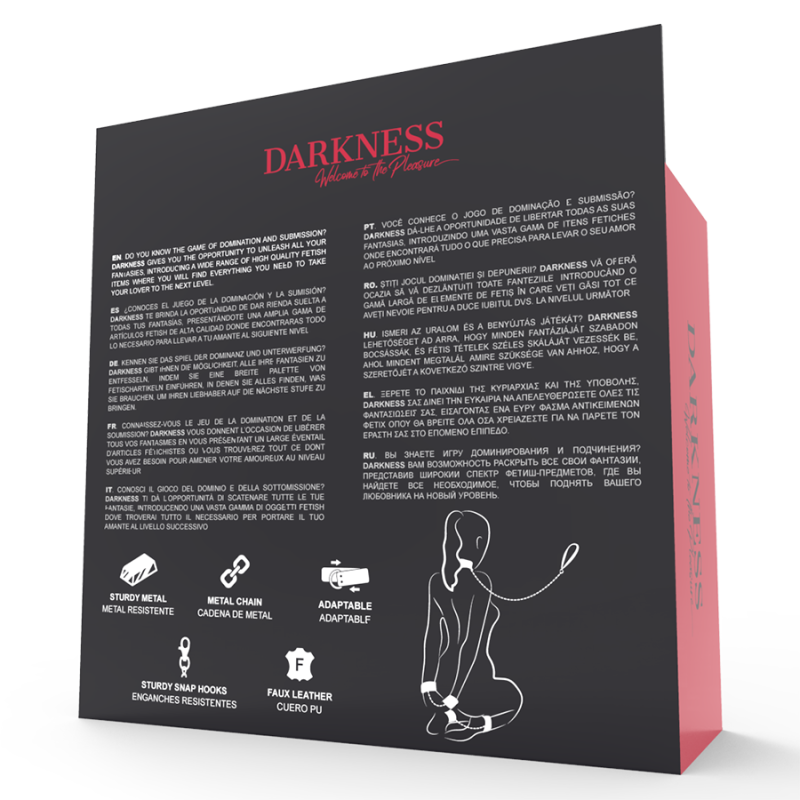 Darkness - Manette E Colletto In Pelle Nera - DARKNESS - Manette e Polsini | erosidea.com