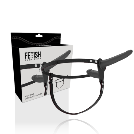 Fetish Submissive Harness - Doppia Penetrazione Nera - FETISH SUBMISSIVE HARNESS - Strap-on e Imbracature | erosidea.com