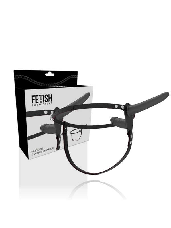 Fetish Submissive Harness - Doppia Penetrazione Nera - FETISH SUBMISSIVE HARNESS - Strap-on e Imbracature | erosidea.com
