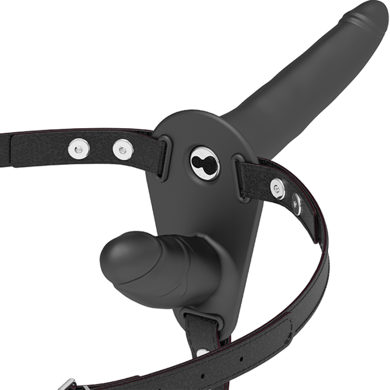 Vibratore Fetish Submissive Harness Nero A Doppia Penetrazione - FETISH SUBMISSIVE HARNESS - Vibratori | erosidea.com