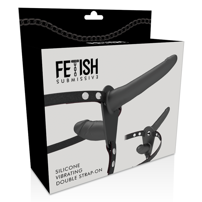 Vibratore Fetish Submissive Harness Nero A Doppia Penetrazione - FETISH SUBMISSIVE HARNESS - Vibratori | erosidea.com