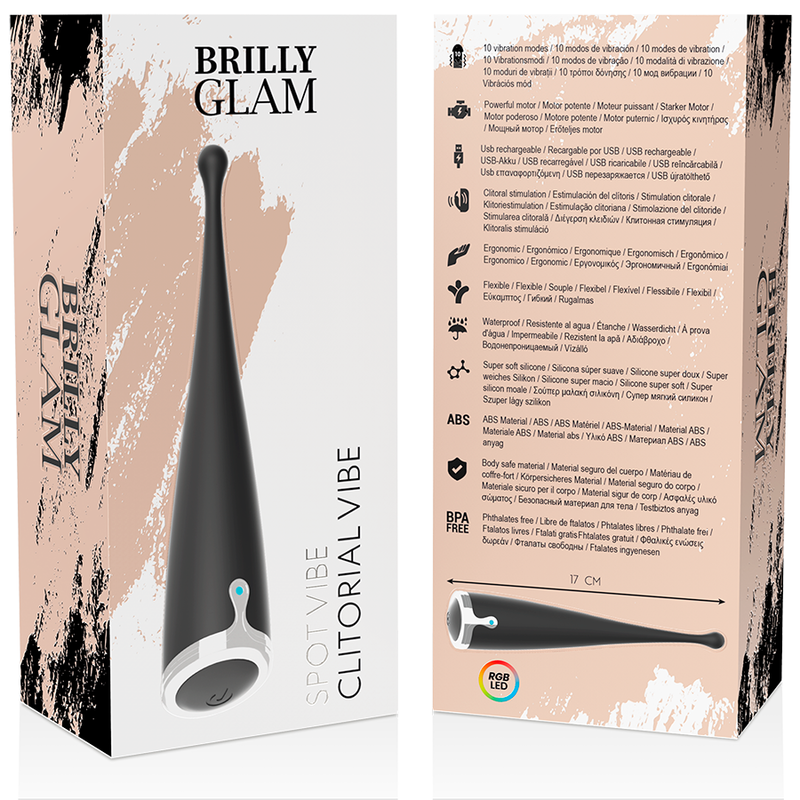 Brilly Glam - Massaggiatore Clitoride Nero Spot Vibe - BRILLY GLAM - Vibratori Clitoride | erosidea.com