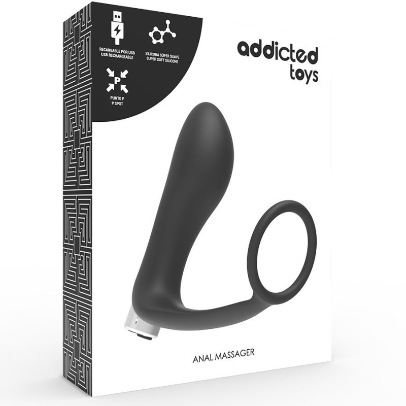 Vibratore Addicted Toys Prostatico Modello 1 Nero - Addicted Toys - Prostata e Perineo | erosidea.com