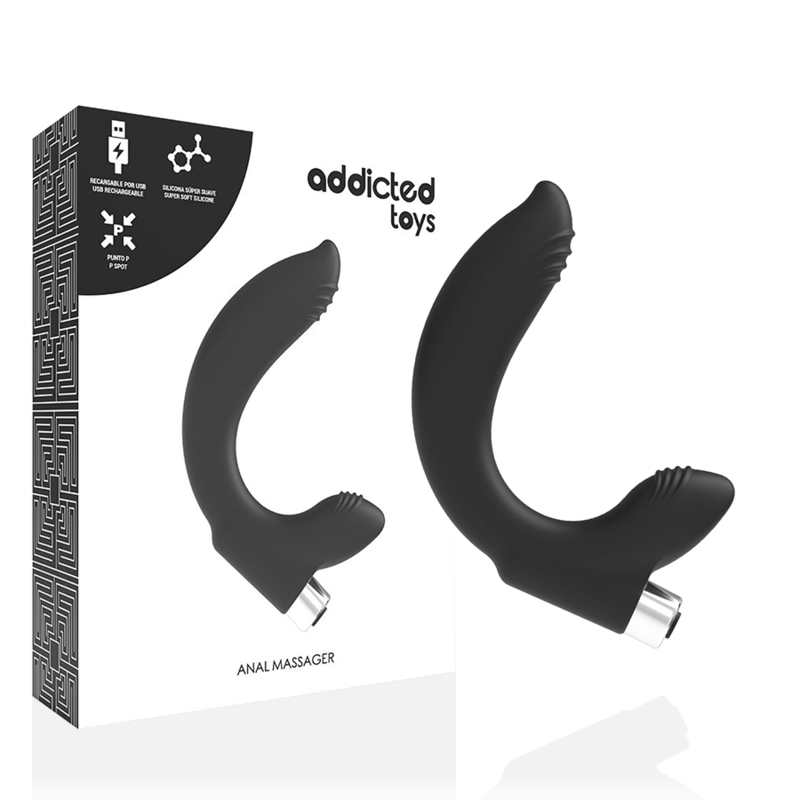 Vibratore Addicted Toys Prostatico Modello 7 Nero - Addicted Toys - Prostata e Perineo | erosidea.com