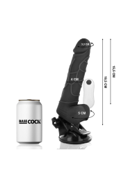 Vibratore Basecock Realistico Telecomando Nero Con Testicoli 195Cm - BASECOCK - Vibratori Realistici | erosidea.com
