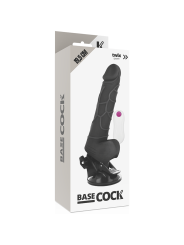 Vibratore Basecock Realistico Telecomando Nero Con Testicoli 195Cm - BASECOCK - Vibratori Realistici | erosidea.com