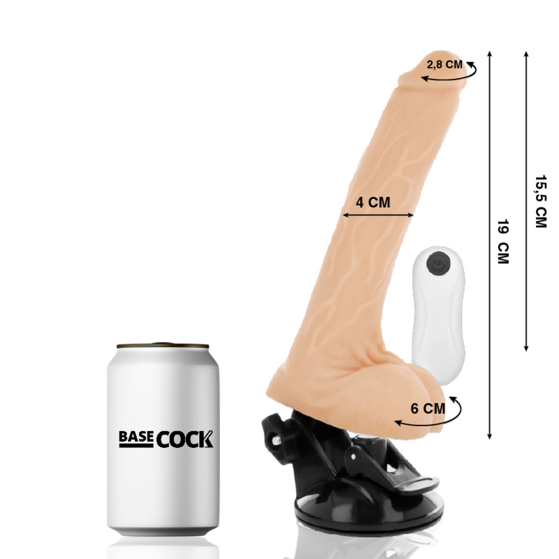 Vibratore Basecock Telecomando Realistico Naturale 19 Cm - BASECOCK - Vibratori Realistici | erosidea.com