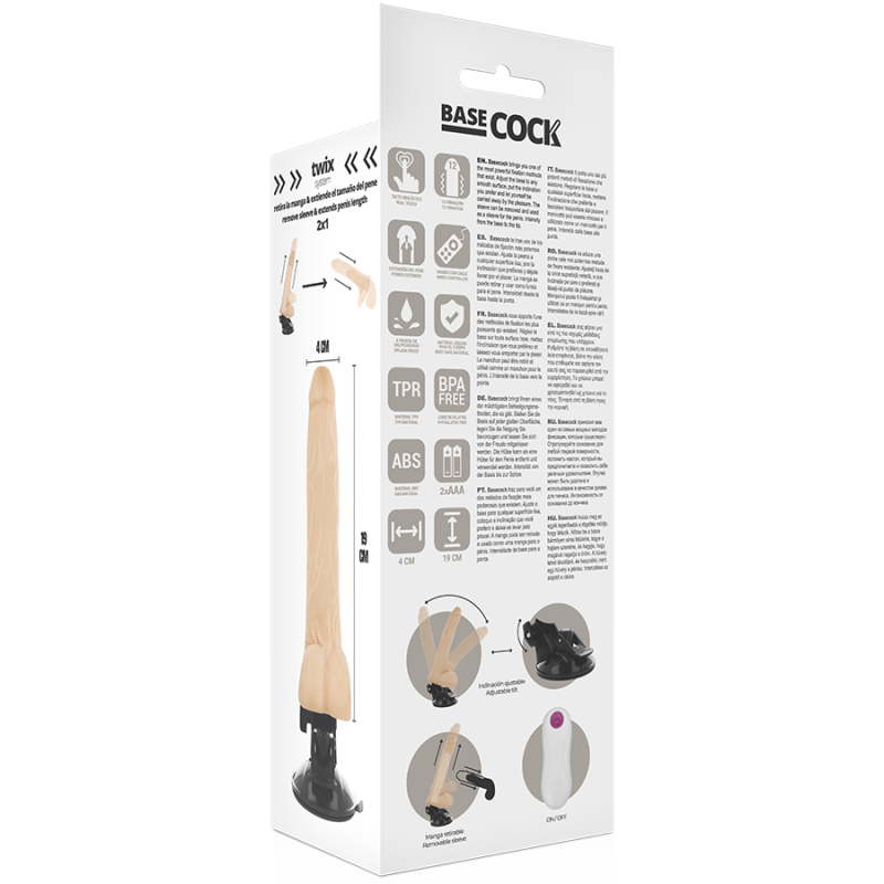 Vibratore Basecock Telecomando Realistico Naturale 19 Cm - BASECOCK - Vibratori Realistici | erosidea.com