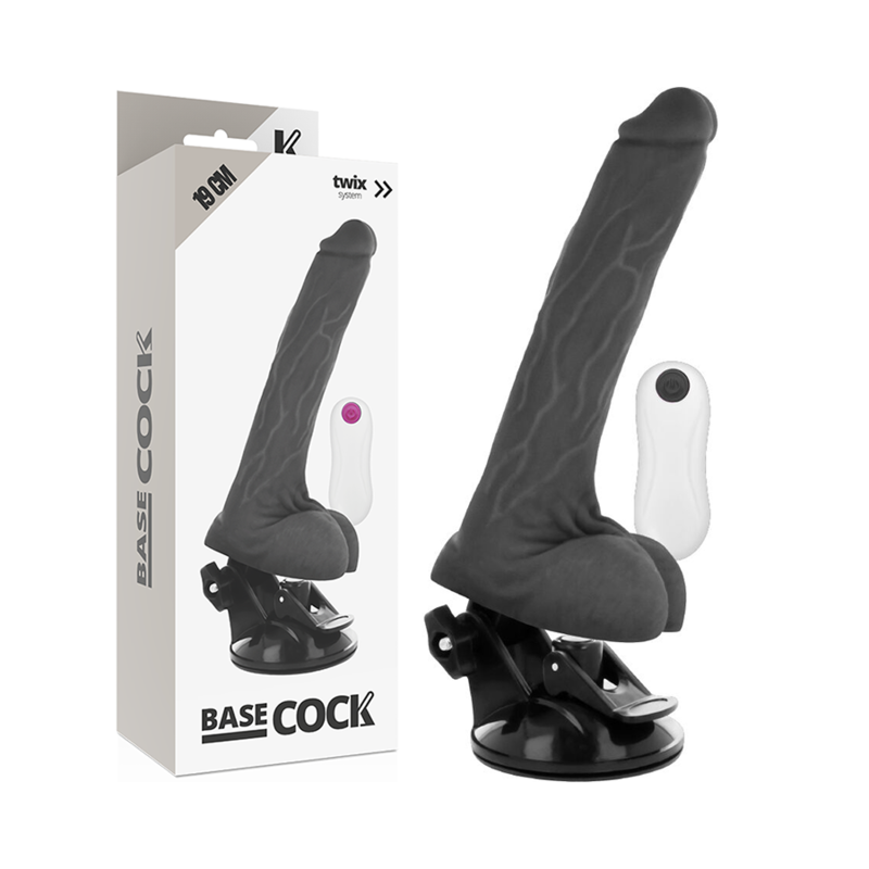 Vibratore Basecock Realistico Telecomando Nero 19 Cm - BASECOCK - Vibratori Realistici | erosidea.com