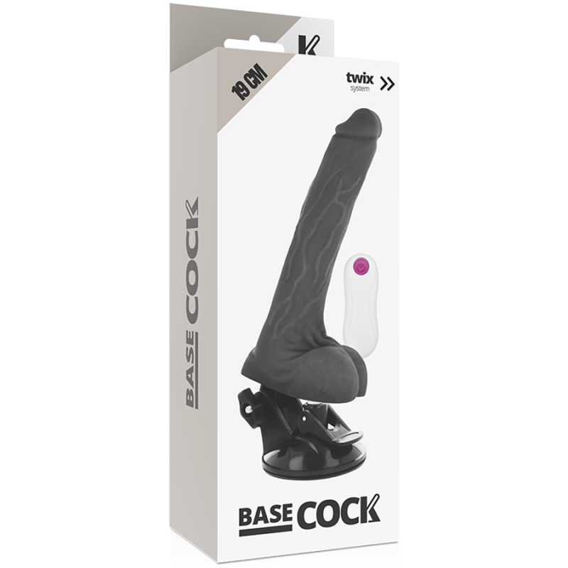 Vibratore Basecock Realistico Telecomando Nero 19 Cm - BASECOCK - Vibratori Realistici | erosidea.com