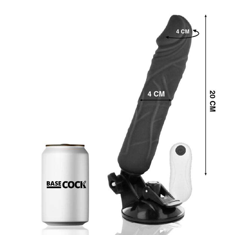 Vibratore Basecock Realistico Telecomando Nero 20 Cm - BASECOCK - Vibratori Realistici | erosidea.com