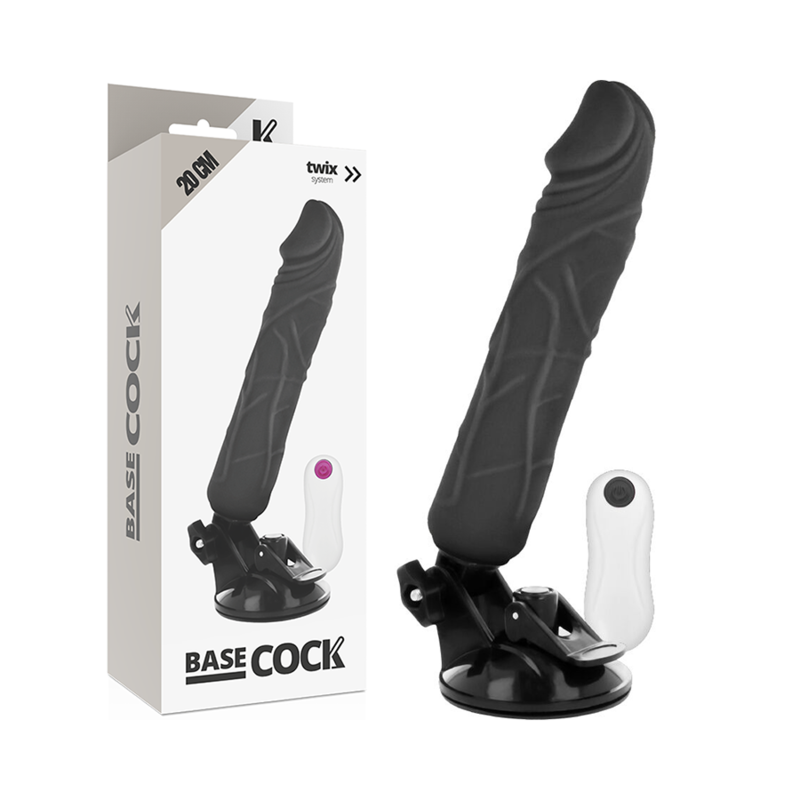 Vibratore Basecock Realistico Telecomando Nero 20 Cm - BASECOCK - Vibratori Realistici | erosidea.com
