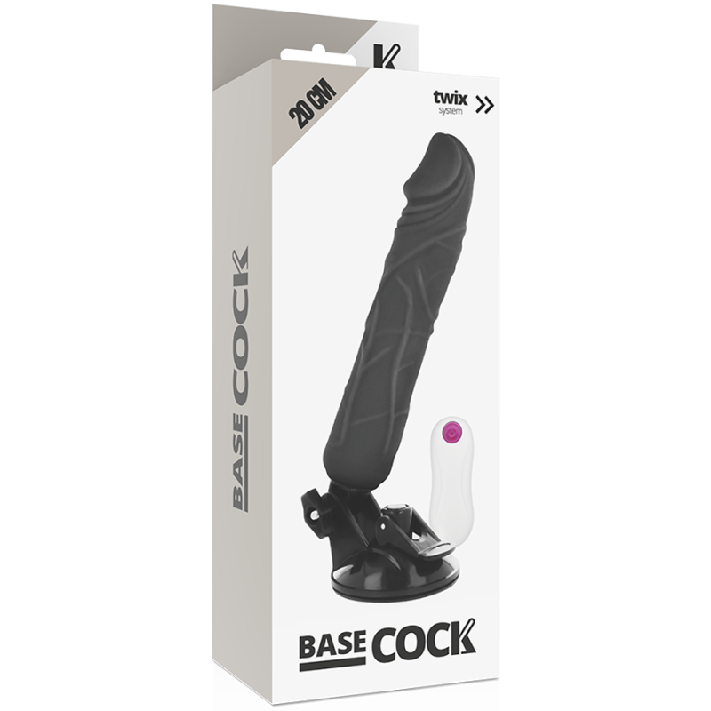 Vibratore Basecock Realistico Telecomando Nero 20 Cm - BASECOCK - Vibratori Realistici | erosidea.com