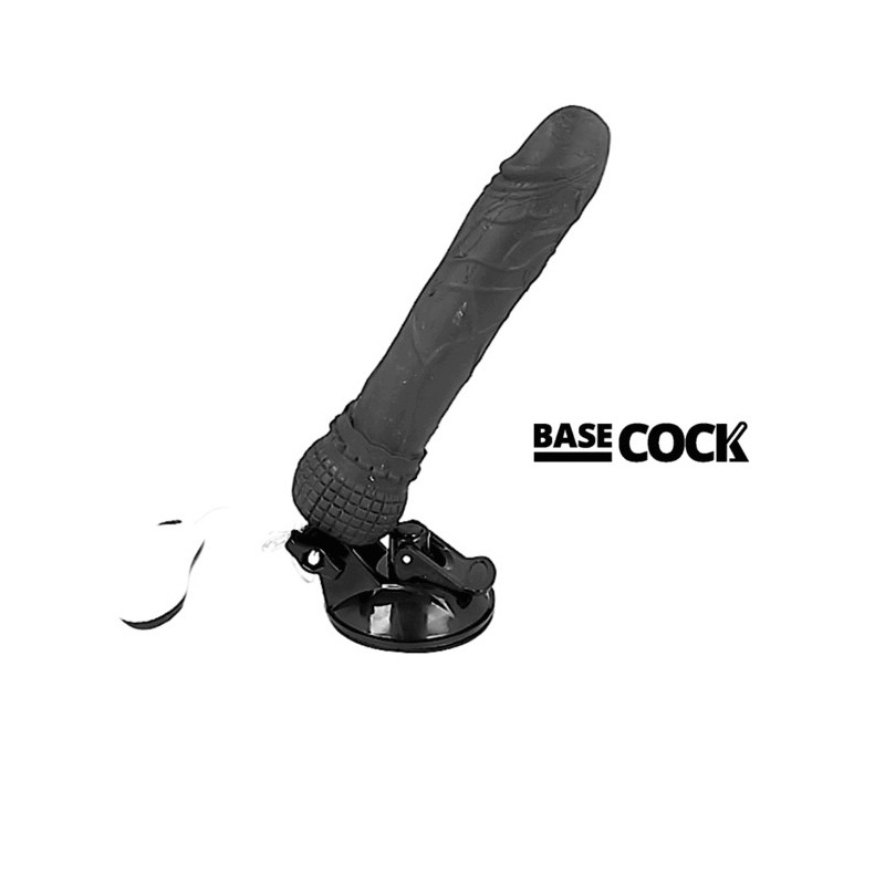 Vibratore Basecock Realistico Telecomando Nero 195Cm - BASECOCK - Vibratori Realistici | erosidea.com