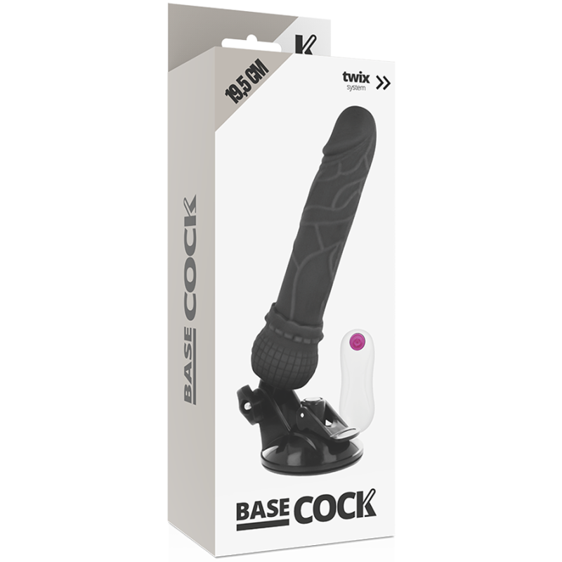 Vibratore Basecock Realistico Telecomando Nero 195Cm - BASECOCK - Vibratori Realistici | erosidea.com