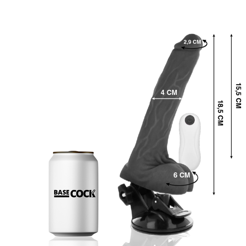Vibratore Basecock Articolabile Telecomando Nero 18.5 Cm - BASECOCK - Vibratori | erosidea.com