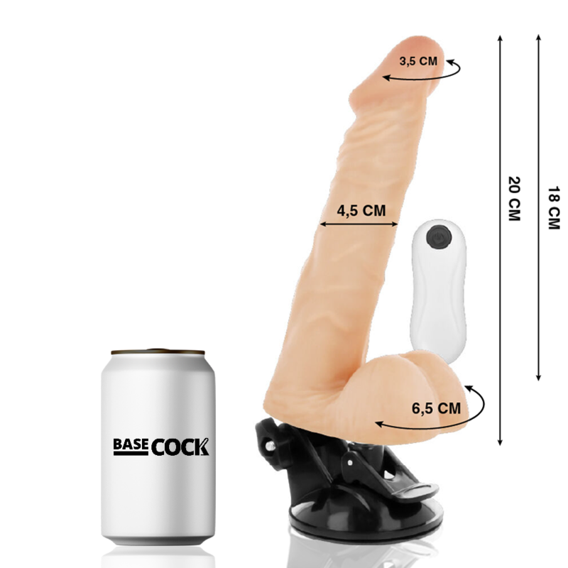Vibratore Basecock Articolabile Telecomando Naturale 20 Cm - BASECOCK - Vibratori | erosidea.com