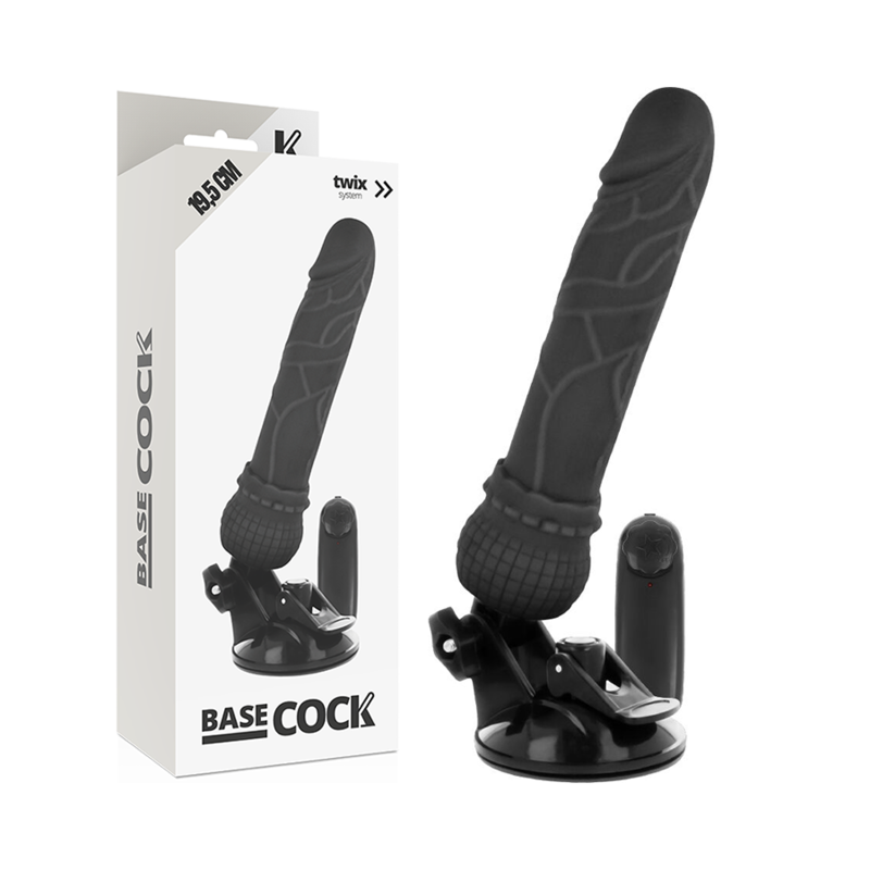 Vibratore Basecock Realistico Telecomando Nero 195 Cm - BASECOCK - Vibratori Realistici | erosidea.com