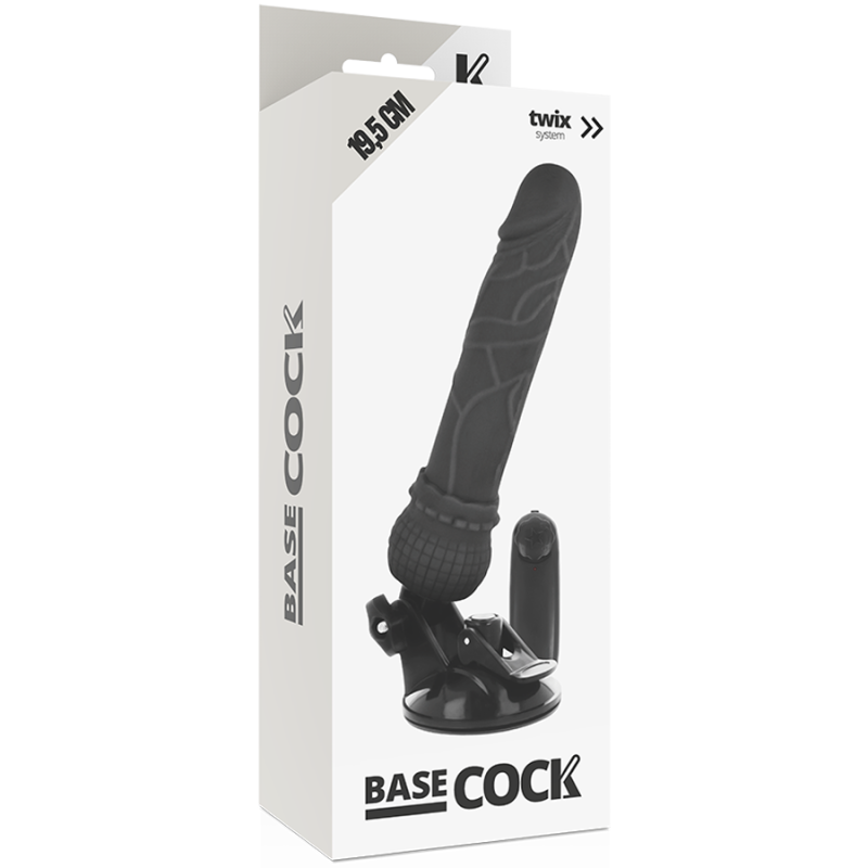 Vibratore Basecock Realistico Telecomando Nero 195 Cm - BASECOCK - Vibratori Realistici | erosidea.com