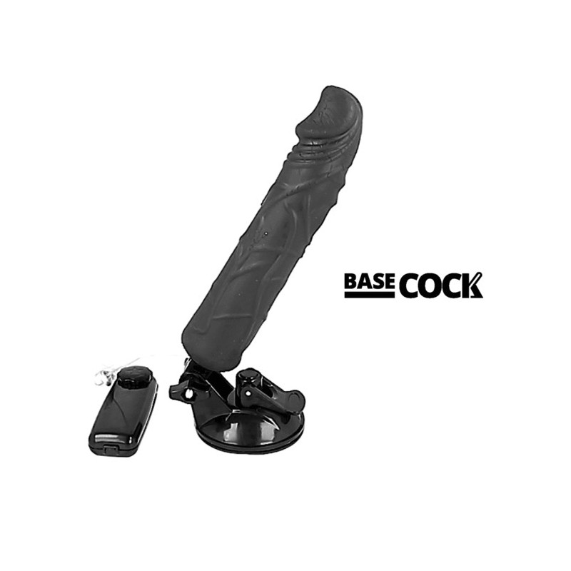 Vibratore Basecock Realistico Telecomando Nero - BASECOCK - Vibratori Realistici | erosidea.com