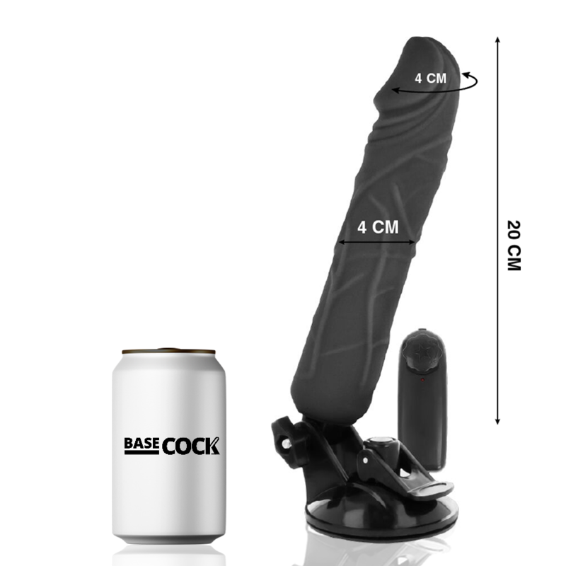 Vibratore Basecock Realistico Telecomando Nero - BASECOCK - Vibratori Realistici | erosidea.com