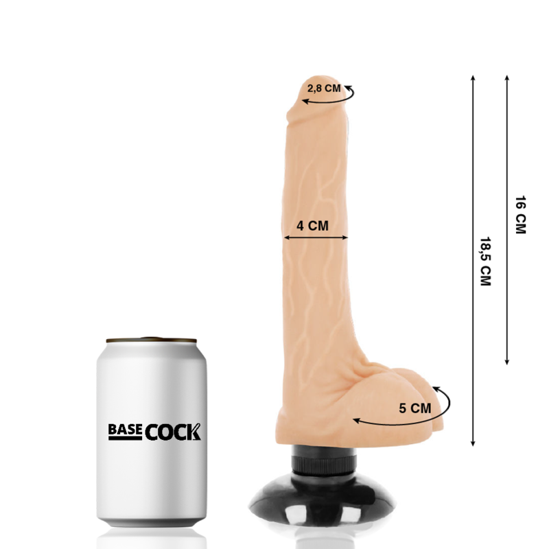 Vibratore Basecock Realistico 2-1 Naturale 185 Cm - BASECOCK - Dildo Realistici | erosidea.com