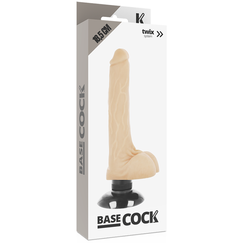 Vibratore Basecock Realistico 2-1 Naturale 185 Cm - BASECOCK - Dildo Realistici | erosidea.com