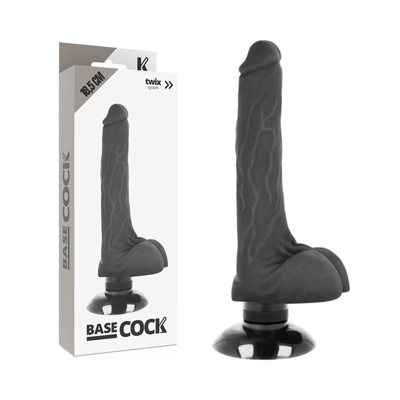 Vibratore Basecock Realistico Basecock 2-1 Nero 185 Cm - BASECOCK - Dildo Realistici | erosidea.com