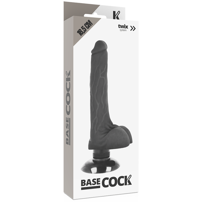Vibratore Basecock Realistico Basecock 2-1 Nero 185 Cm - BASECOCK - Dildo Realistici | erosidea.com
