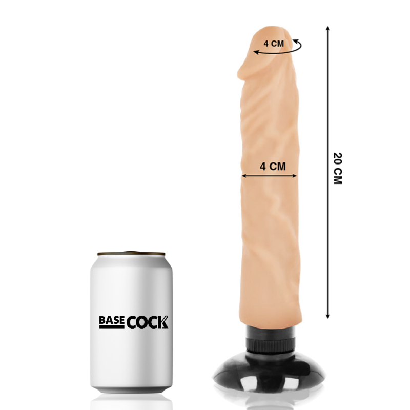Vibratore Basecock Realistico 2-1 Naturale 20 Cm - BASECOCK - Dildo Realistici | erosidea.com