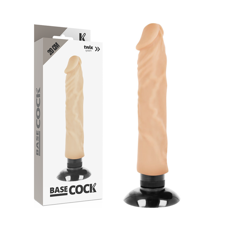 Vibratore Basecock Realistico 2-1 Naturale 20 Cm - BASECOCK - Dildo Realistici | erosidea.com