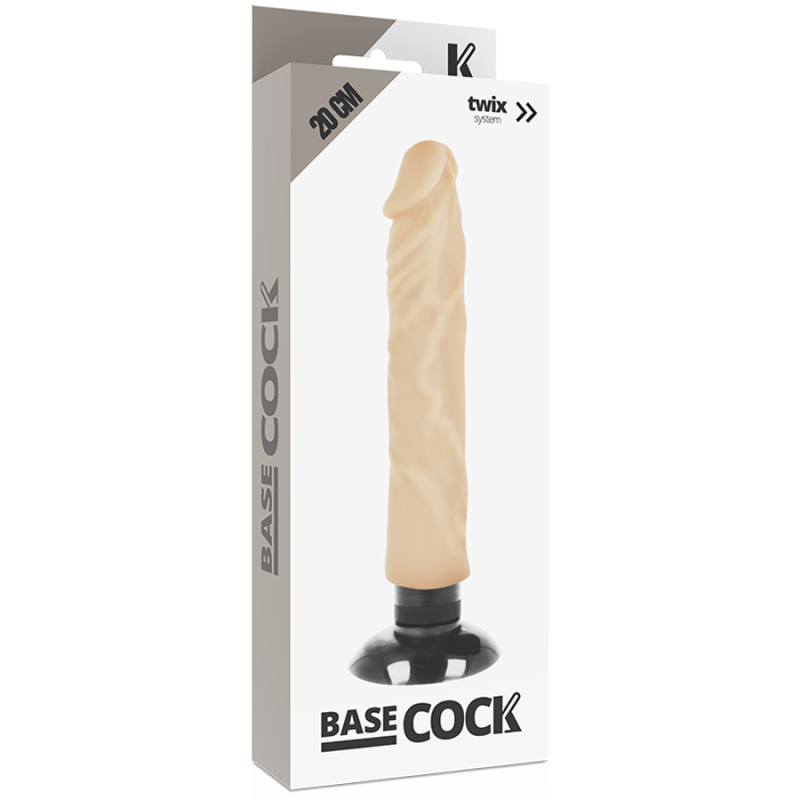 Vibratore Basecock Realistico 2-1 Naturale 20 Cm - BASECOCK - Dildo Realistici | erosidea.com
