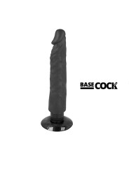 Vibratore Basecock Realistico 2-1 Nero 20 Cm - BASECOCK - Dildo Realistici | erosidea.com