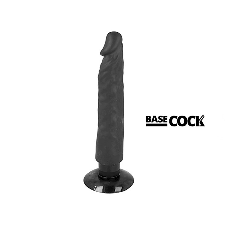 Vibratore Basecock Realistico 2-1 Nero 20 Cm - BASECOCK - Dildo Realistici | erosidea.com