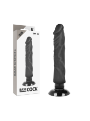 Vibratore Basecock Realistico 2-1 Nero 20 Cm - BASECOCK - Dildo Realistici | erosidea.com