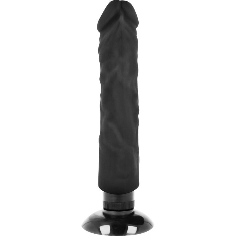 Vibratore Basecock Realistico 2-1 Nero 20 Cm - BASECOCK - Dildo Realistici | erosidea.com